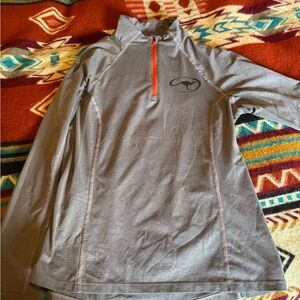 Noble equine Gray Quarter-Zip Pullover with Clinton Anderson logo
